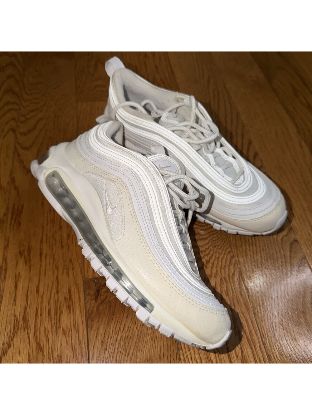 Size 5Y , Nike Air Max 97 Triple White 921522-104 Free Shipping Women’s 6.5 - Picture 3 of 3